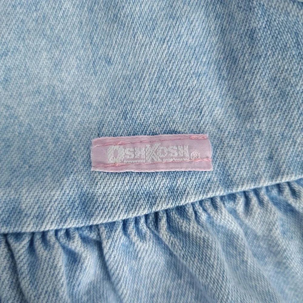 Vintage OshKosh B'gosh Denim Sundress Girls 3T Light Wash Knee Length USA 90s